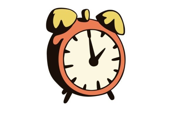 Classic School Alarm Clock: Graphics for Crafts
