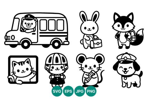Cute School Bus Graphics for Crafts