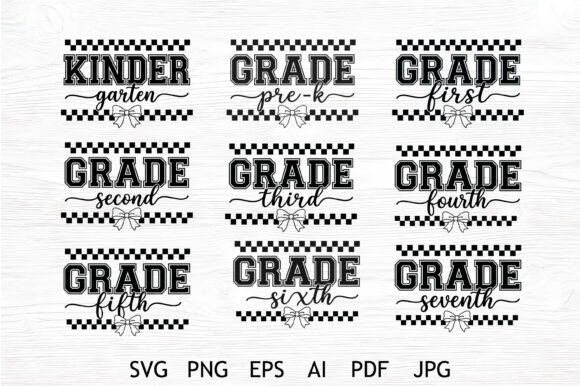 Grade Level Bow SVG Bundle: Crafts & Graphics