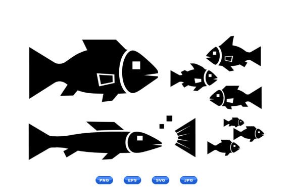 Minimal Fish SVG Clipart Pack: Graphics for Crafts