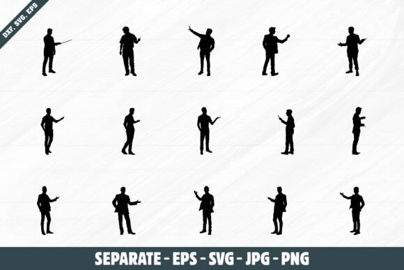 Person Giving Presentation SVG Set for Graphics & Crafts
