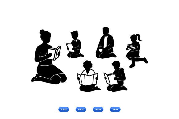Reading Time Silhouette SVG: Graphics for Crafts