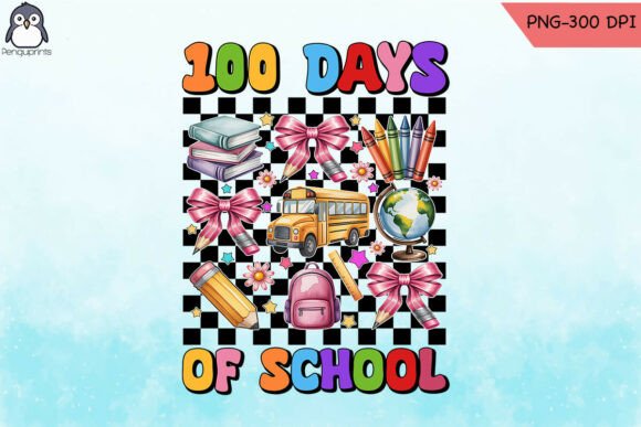 Retro 100 Days Teacher Graphics for Crafts