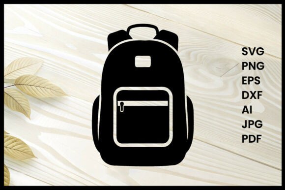 School Backpack Silhouette: Graphics for Crafts