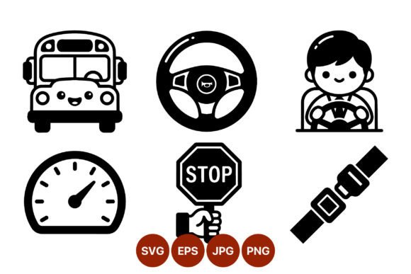 School Bus Safety Graphics for Crafts