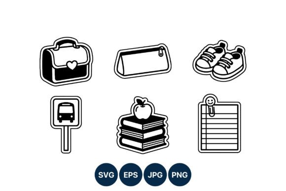 School Supplies Vector Graphics for Crafts