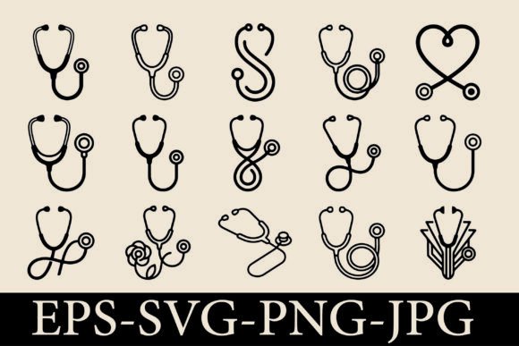 Stethoscope SVG & Silhouette for Crafts