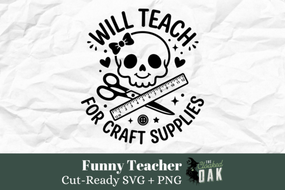 Teach for Craft Supplies Skull SVG: Graphics & Crafts