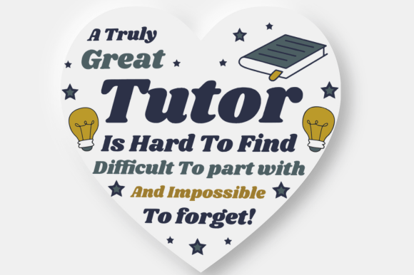 Thank You Tutor Teacher Heart Gift Graphics for Crafts