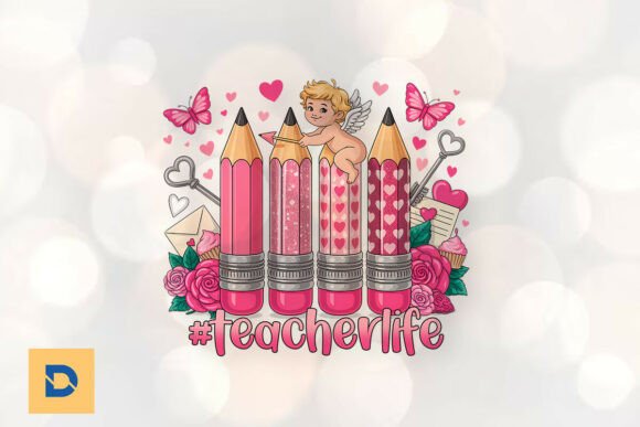 Valentine Pencils Heart Graphics for Crafts
