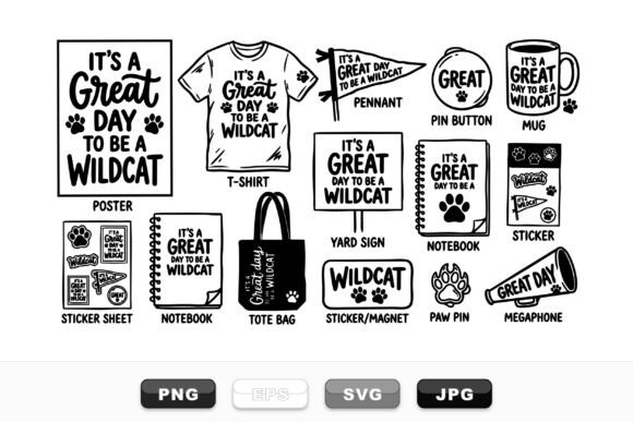 Wildcat Spirit Graphics for Crafts & Web